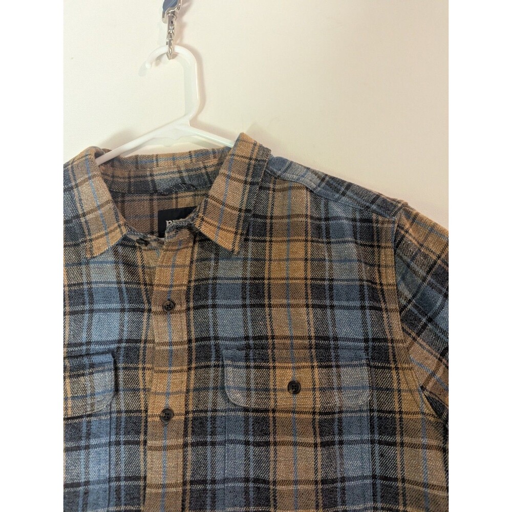 Thick PRANA MENS L SHIRT FLANNEL PLAID Hiking Camping Heavy Outdoors‎ Cabincore